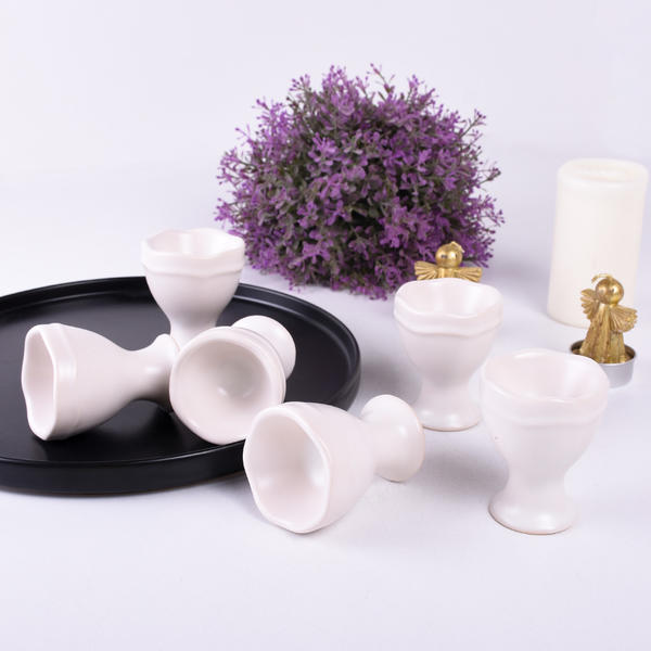 حامل بيض جولييت ماتي أوف وايت 6 قطع | كيراميكا