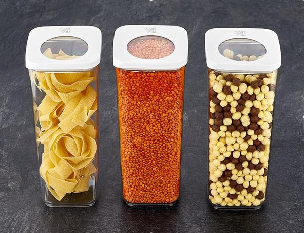 Vip Ahmet Güneş Serisi Kare Şeffaf Saklama Kabı 3'lü Set 3x2000ml |Beyaz Renk Kapak| VIPAHMET-VP-282