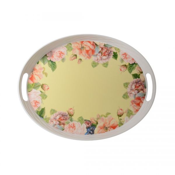 34x44 سم صينية ميلامين بيضاوية غير قابلة للانزلاق من فيري روز | SILK-FRM925