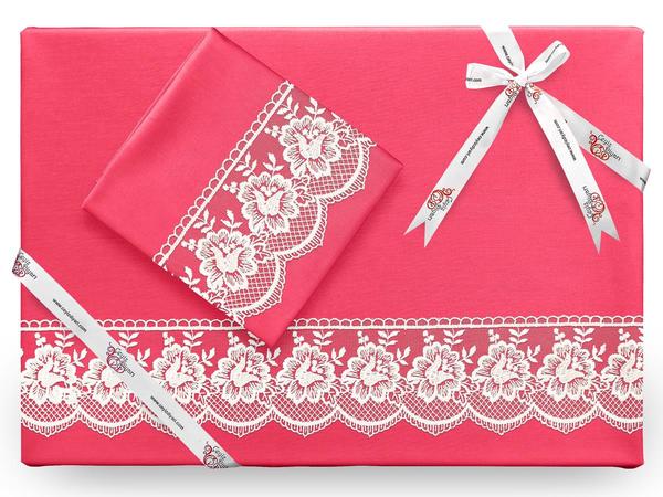 Lalezar Plain French Laced Bettbezug Set Granatapfel Blume