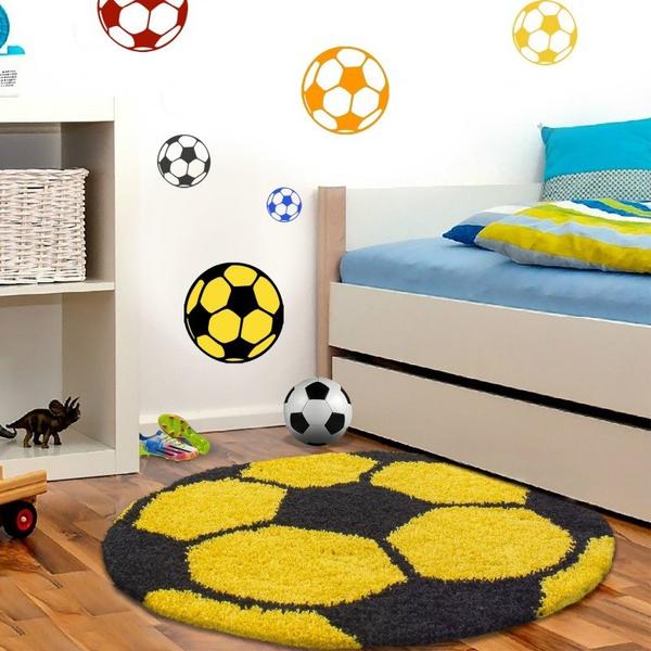 Ayyıldız Fun Futbol Topu Desenli Halı | Sarı & Beyaz | 6001-Yellow