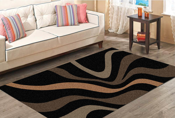 Merinos Halı | Diamond SV | Dalga Desenli | Siyah | 760-920