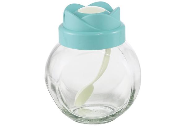 Miradan Çiçek desenli Kaşıklı Saklama Kabı Turkuaz