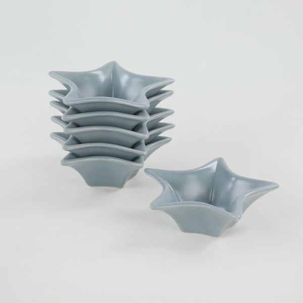 كوكي ستار رمادي غير لامع / وعاء صوص 16 سم 6 قطع | سيراميك