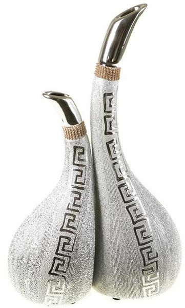 Burcu 2'li Dekoratif Vazo - Beyaz