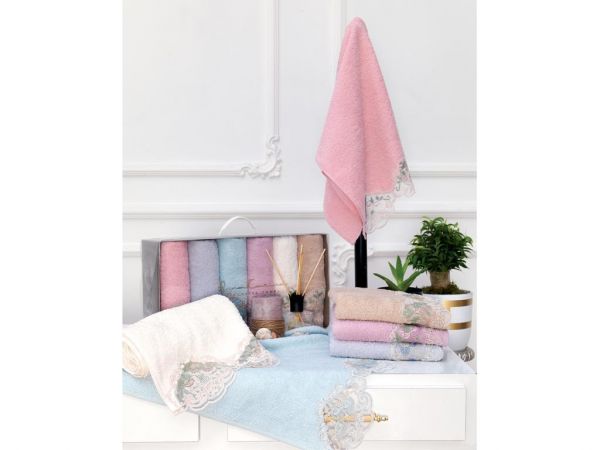 Çeyiz Diyarı Fransız Güpürlü 6 Lı Hanedan El Yüz Havlu Takımı