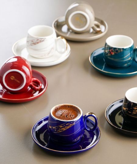 6Lı Porselen Kahve Fincan Takımı