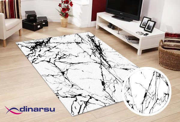 Dinarsu Yıkanabilen Halı | Sunshine | Beyaz | 1129-White