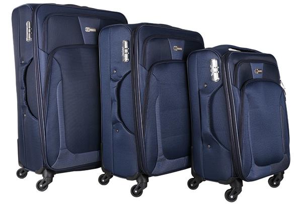 Baywalker 3'lü Bavul Seti | Tekerlekli | Mavi | Şifreli | By-St-1647-navy