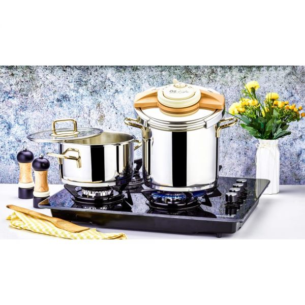 Oz Life | Dolce Gold 4 Piece Pressure Cooker Set