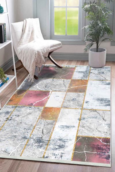 Birkilim Yıkanabilir Dekoratif Halı İpeksi Kaymaz Taban | MLN-IP-SD-290