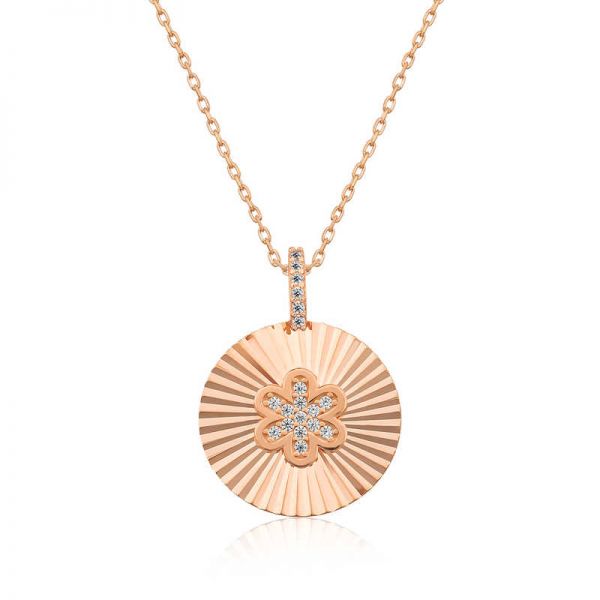 Gümüş Fırfırlı Çiçek Bayan Kolye