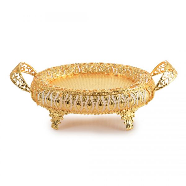 102J91297 RUNDES BEIN TRAY GOLD | SILK-83592