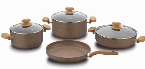 Korkmaz Browni Plus 7 tlg Topf-Set Kochgeschirr braun | A1286
