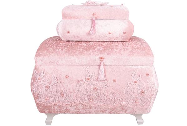 Dekonaz 2'li Dantel İnci Süslemeli Çeyiz Sandığı By-sdk-0003