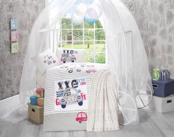 Clasy Örgü Battaniyeli Bebek Nevresim Takımı City Car Mavi