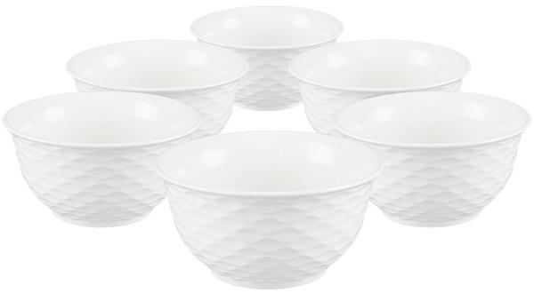 Bavary 12 Parça Fine Porselen Çorba Kasesi Dalgalı | Beyaz | 12 Kişilik