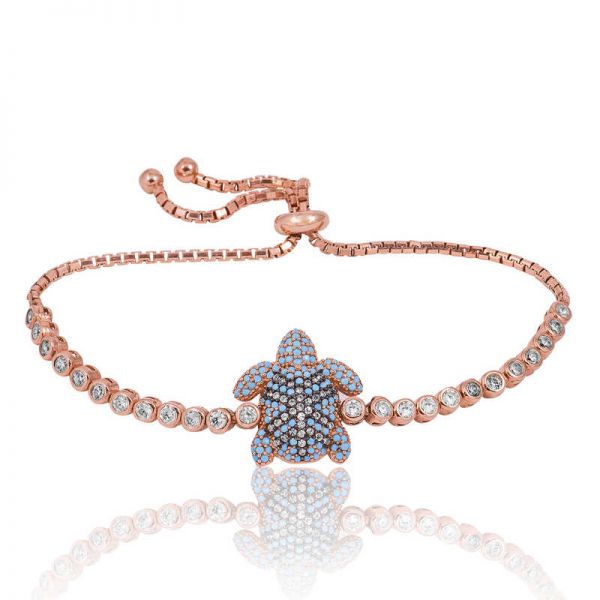 Gümüş Asansörlü Kaplumbağa Bayan Bileklik