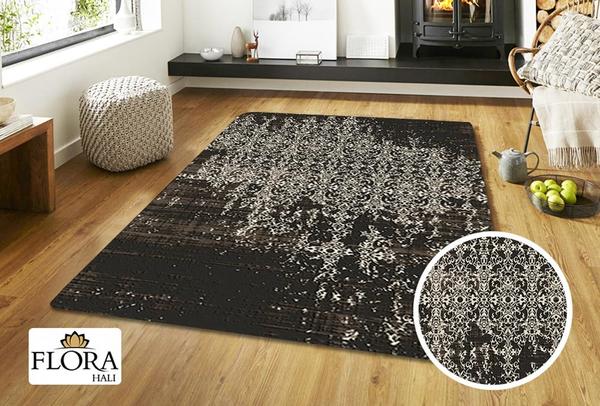 Flora Leo Collection Halı | F-3473A-Black-White