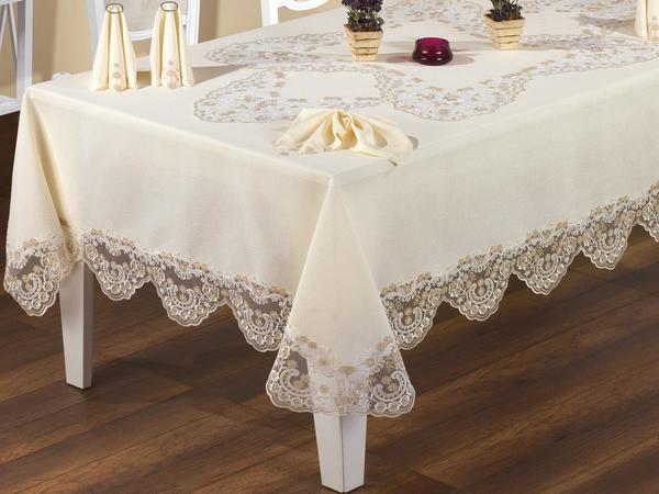 French Guipure Beach Lace Tablecloth Set - 25 Piece