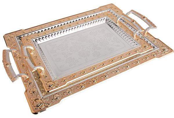 Almina Tepsi Seti | 2'li | Gümüş Altın | AL-0962-2-G