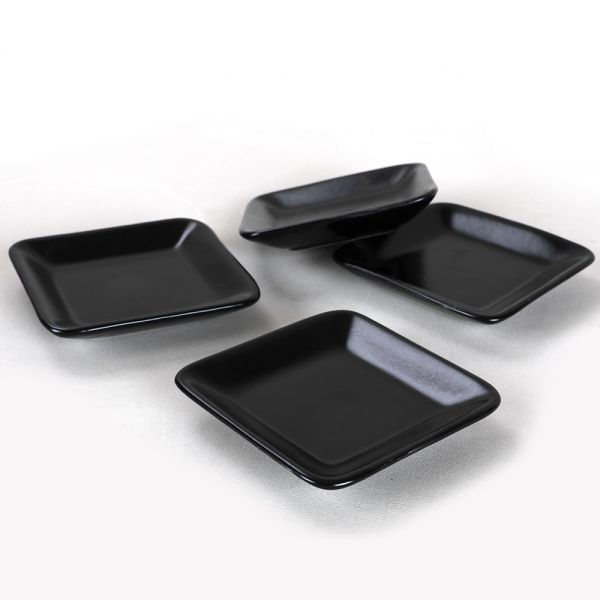 Mat Siyah Plaza Çerezlik / Sosluk 11 Cm 6 Adet | Keramika