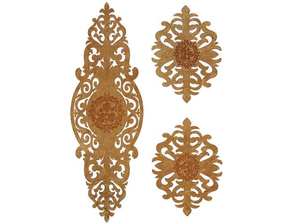 Roseart Kadife Salon Takımı 3 Parça Gold