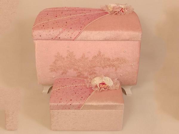 Tüllü Güllü 2'li Çeyiz Sandığı Pudra