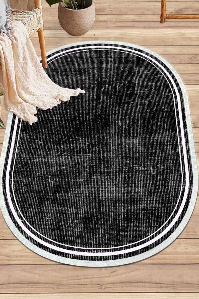 Birkilim Oval Yıkanabilir İpeksi Kaymaz Taban Dekoratif Halı | MLN-IP-O-SD-246