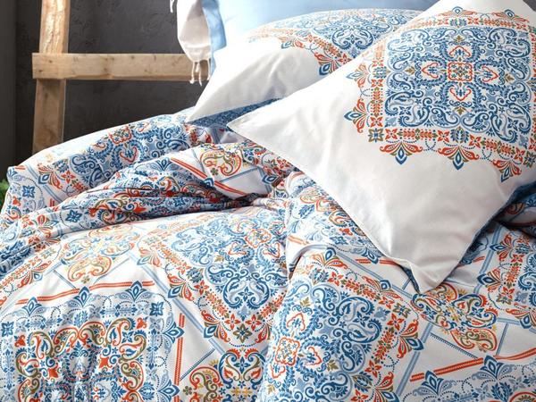 Ensemble de housse de couette double Cottonbox Bohemian Grande Bleu