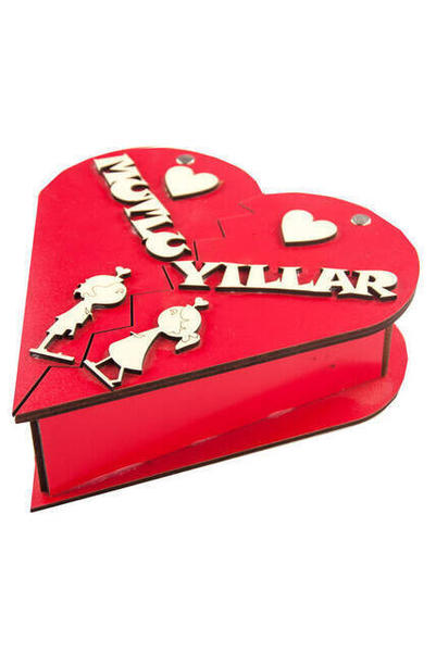 Opened Happy Birthday Gift Box with Hearts