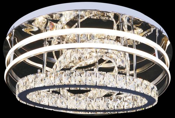 Dekonaz Kumandalı Kristal LED Yuvarlak Tavan Lambası MP3 Bluetooth 60cm | DTX-C7-133