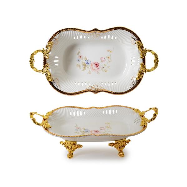 DY9102-12-3 30,5 cm METAL AYAKLI PORSELEN MEYVELIK |IPEK-5509