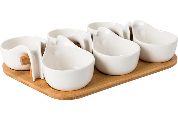 Hayal | Porselen Kahvaltılık Seti | Bambu Tepsili | By-alzp-180246