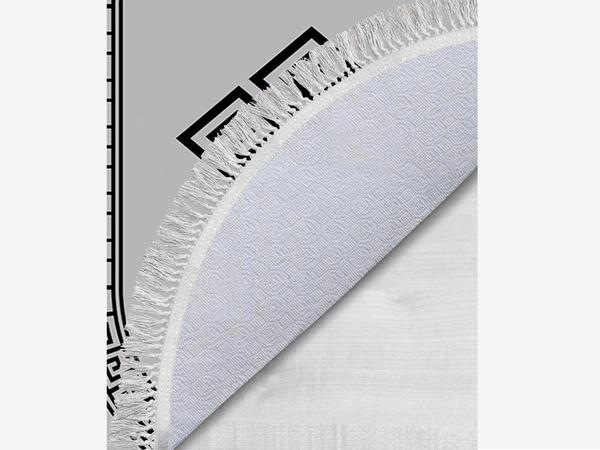 Ensemble de tapis de bain 2 pièces à franges ovales Sign Grey Black