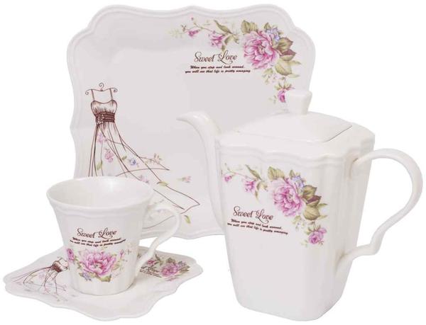 Taç Della Liora 32 Parça Gül Desenli Porselen Kahvaltı Takımı | Beyaz | 6 Kişilik