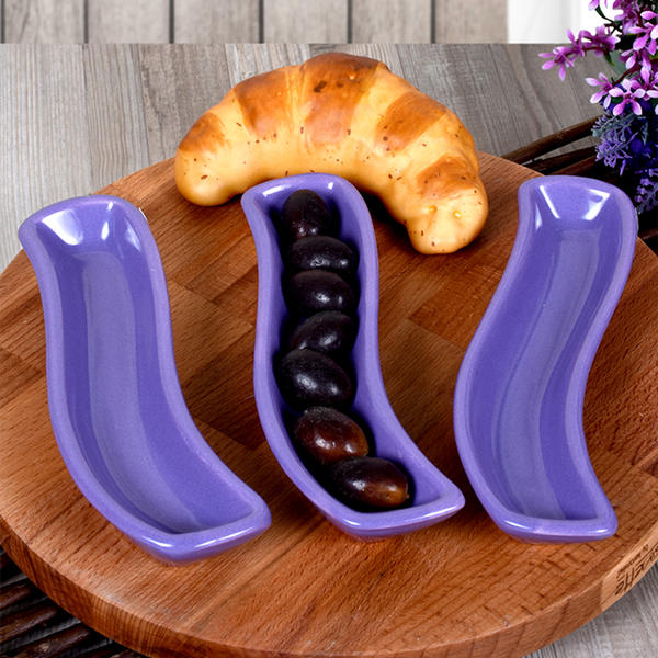 Mor İvory Zeytinlik 3 Adet | Keramika