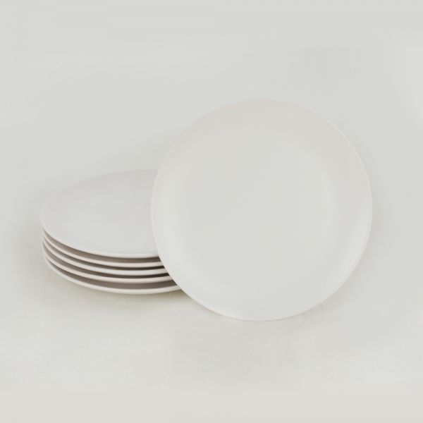 Mat Beyaz Delta Pasta Tabağı 21 Cm 6 Adet | Keramika