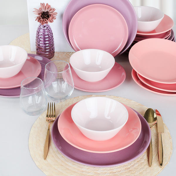 Hitit Degrade Violet Dinner Set 24 Pieces for 6 People - 559 | Keramika