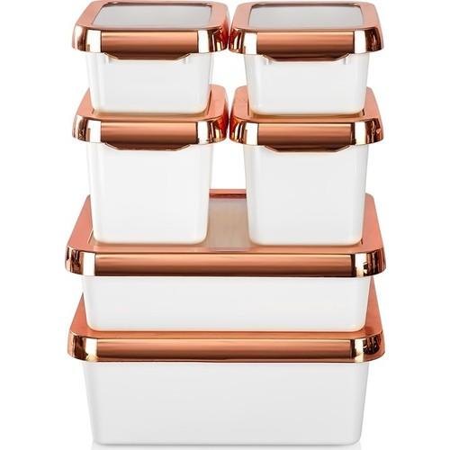 Vip Ahmet Lüks Saklama Kabı 6'lı Set | Beyaz Renk | VIPAHMET-VP-127