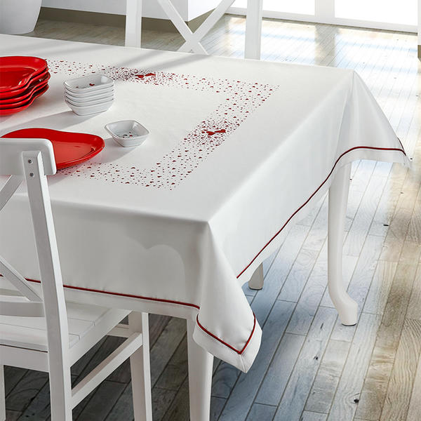 Nappe Coeur Oiseau et Picolu 140 x 180 Cm | K +