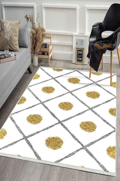 Birkilim Yıkanabilir Dekoratif Halı İpeksi Kaymaz Taban | MLN-IP-HS-495