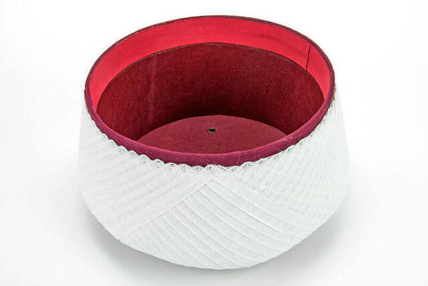 عمامة الإمام - عمامة السلطان - عمامة أنقرة - عمامة ملفوفة بشكل صليب - مخمل - أحمر كلاريت