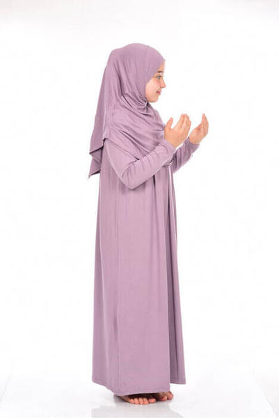İhvan Children's Practical Prayer Dress, 8-12 Ages Dried Rose