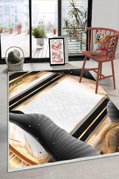 Birkilim Yıkanabilir Dekoratif Halı İpeksi Kaymaz Taban | MLN-IP-HS-264