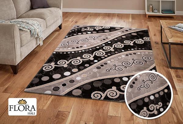 Flora Eleysa Collection Halı | Koyu Kahverengi | F-1048A-Dark-Brown