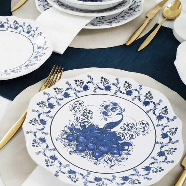 Peacock Yemek Takımı 24 Parça 6 Kişilik - 19812-14 | Keramika