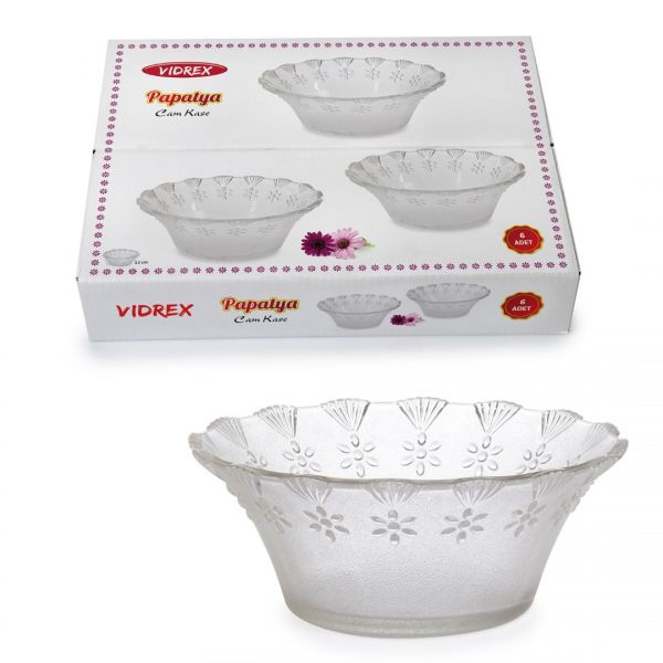 İpek Züccaciye | 6'lı Yuvarlak Cam Kase | SK-5B