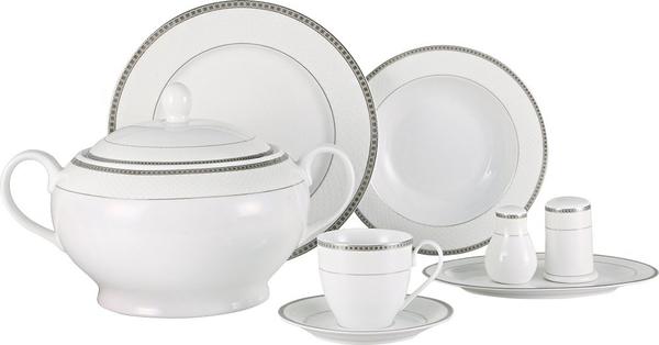 Korkmaz Bianca 86 Parça Silver Queen Porselen Yemek Takımı | 12 Kişilik | A8014