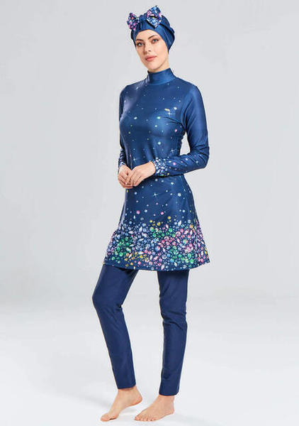 Adasea 4113-19 Koyu Lacivert Tam Kapalı Tesettür Mayo